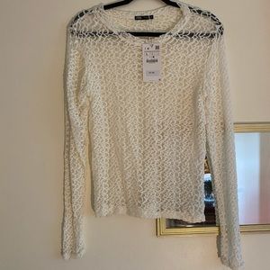 Zara Ivory Lace Top NWT Sz L Gorgeous 🎁🎁❤️